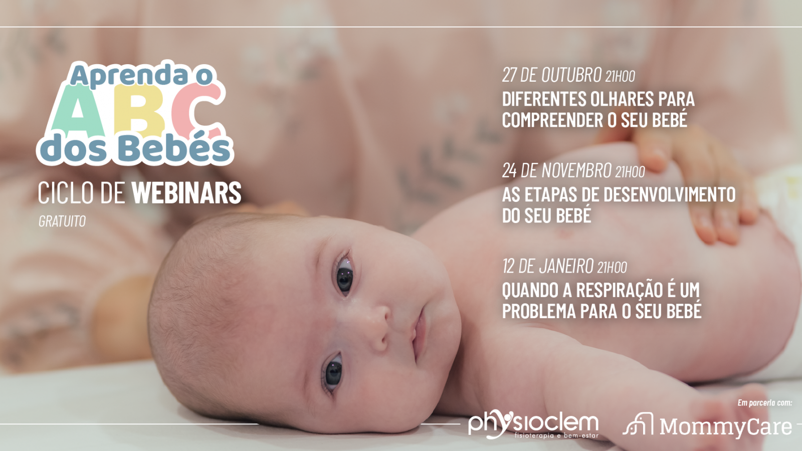 Online e gratuito: Ciclo de webinars "Aprenda o ABC dos bebés"